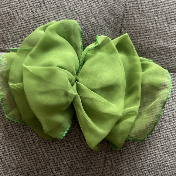 None Accessories - Vintage Chic Lime Green Hair Bow